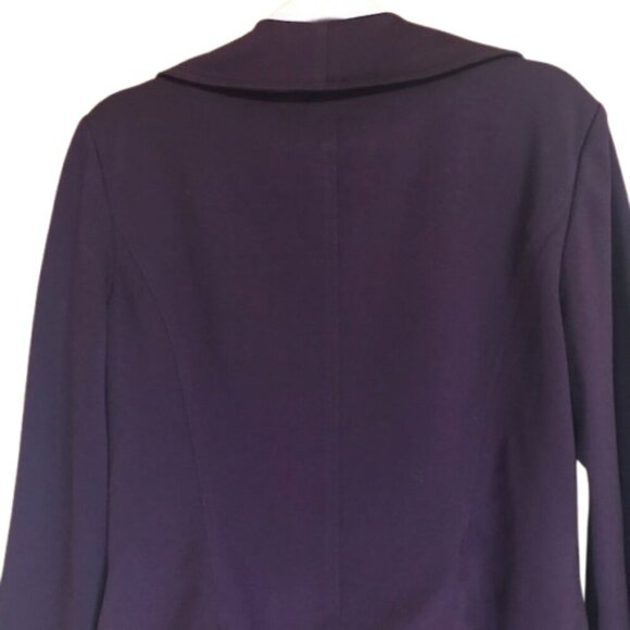 Calvin Klein Women's Open Front Deep Plum Purple Waterfall Blazer Size 12 - Picture 4 of 7